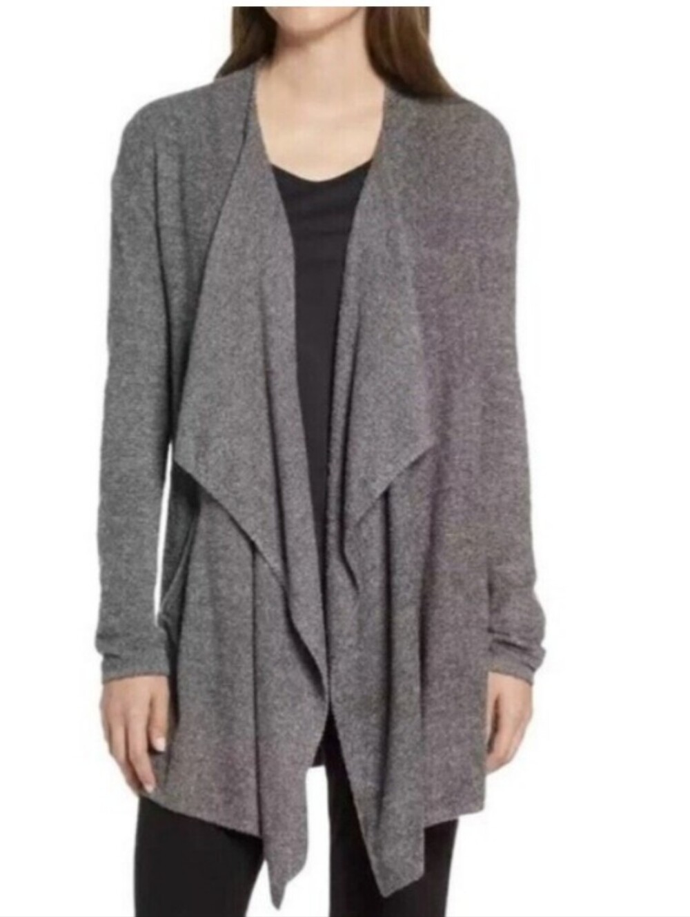 BAREFOOT DREAMS Calypso Wrap Oversized Gray Sweater | S/M - Picture 2 of 8
